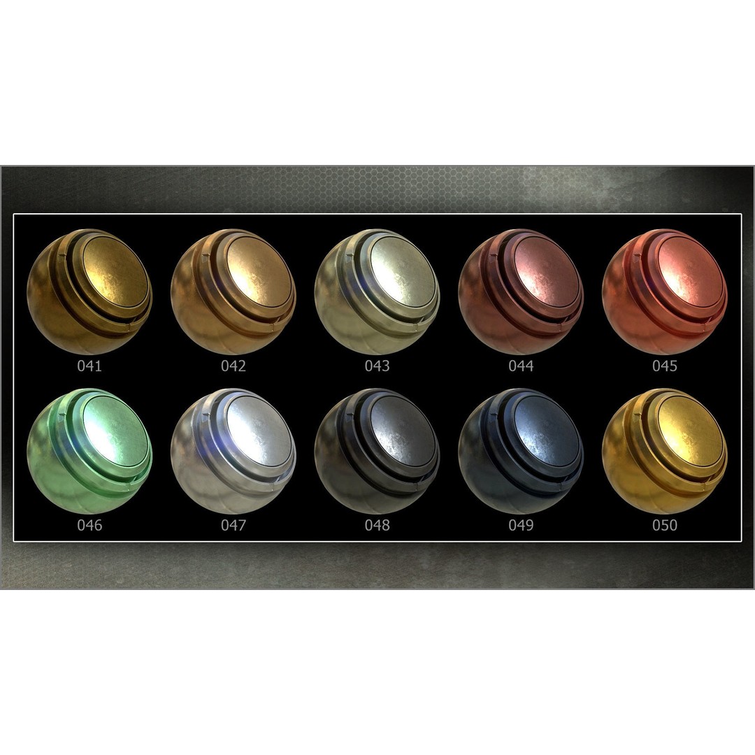 Metal Smart Materials 3D Model – 100 PBR Textures for Substance Painter - View 9
