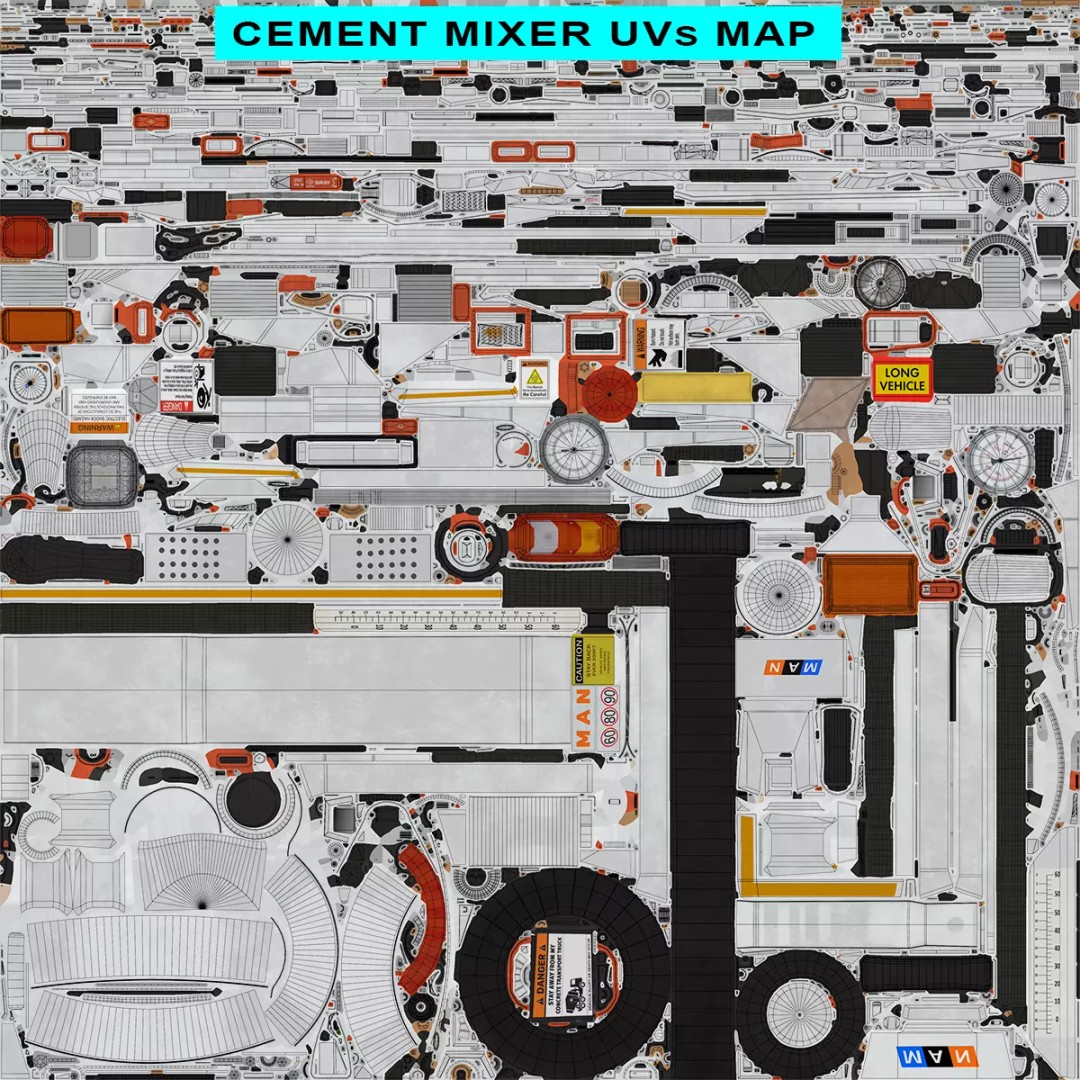 Cement Mixer 3D Model – Rigged Low Poly PBR Asset for Unity & Unreal