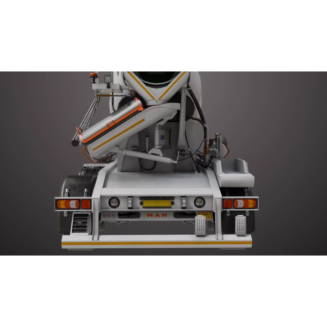 Cement Mixer 3D Model – Rigged Low Poly PBR Asset for Unity & Unreal - View 10