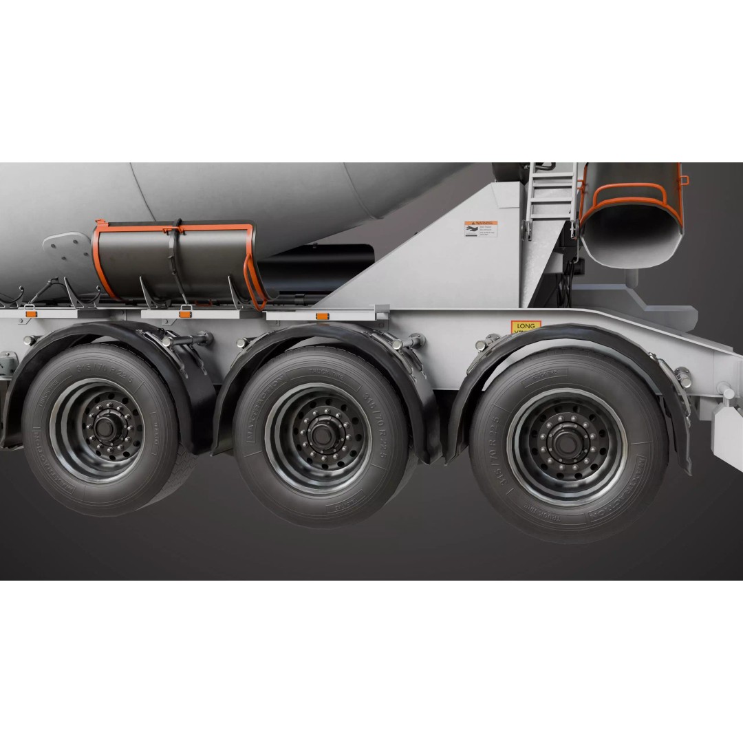 Cement Mixer 3D Model – Rigged Low Poly PBR Asset for Unity & Unreal - View 24