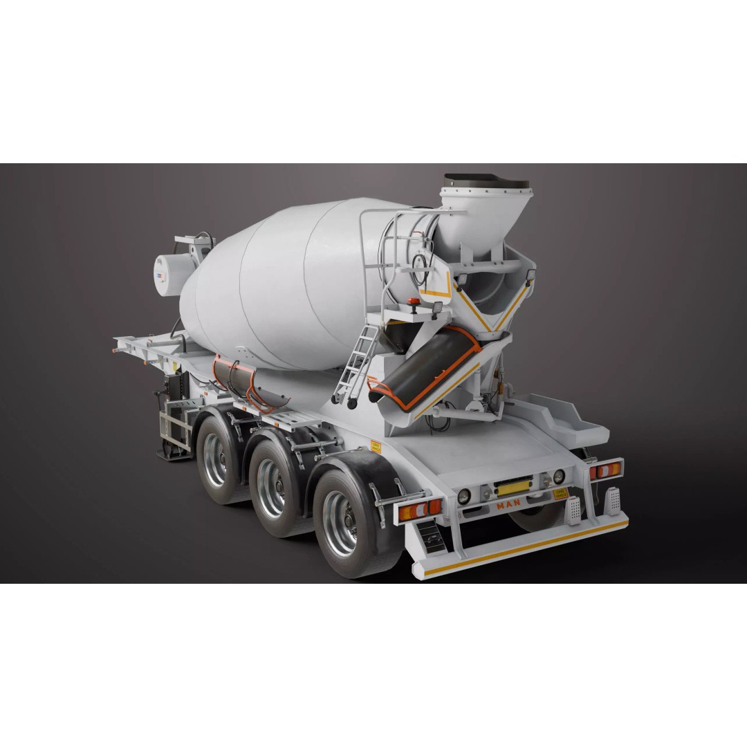 Cement Mixer 3D Model – Rigged Low Poly PBR Asset for Unity & Unreal - View 31