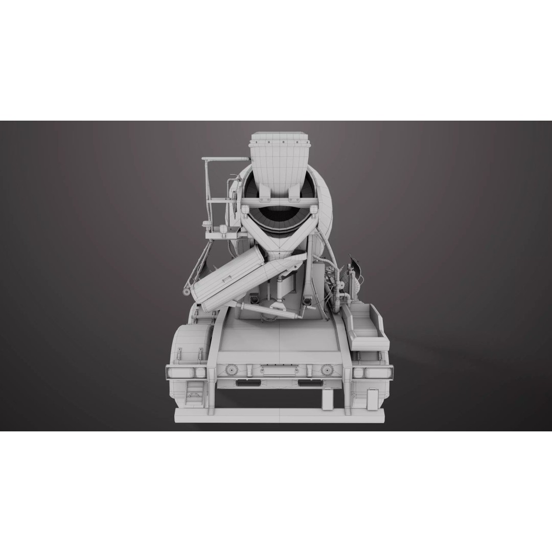 Cement Mixer 3D Model – Rigged Low Poly PBR Asset for Unity & Unreal - View 35