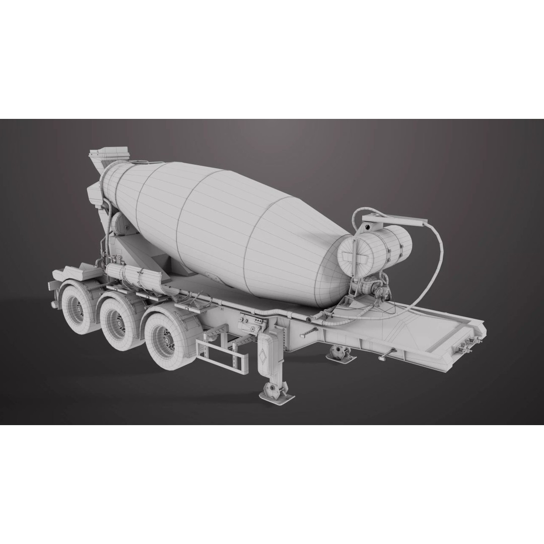 Cement Mixer 3D Model – Rigged Low Poly PBR Asset for Unity & Unreal - View 37