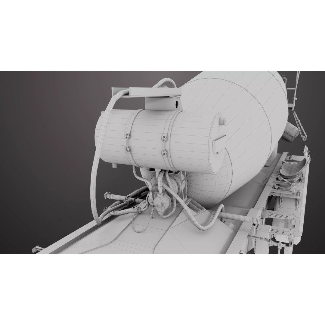 Cement Mixer 3D Model – Rigged Low Poly PBR Asset for Unity & Unreal - View 39
