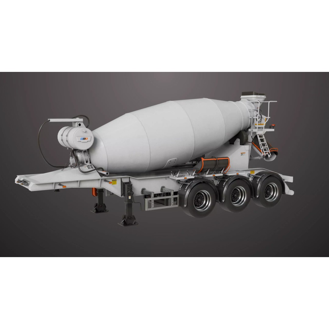 Cement Mixer 3D Model – Rigged Low Poly PBR Asset for Unity & Unreal - View 4