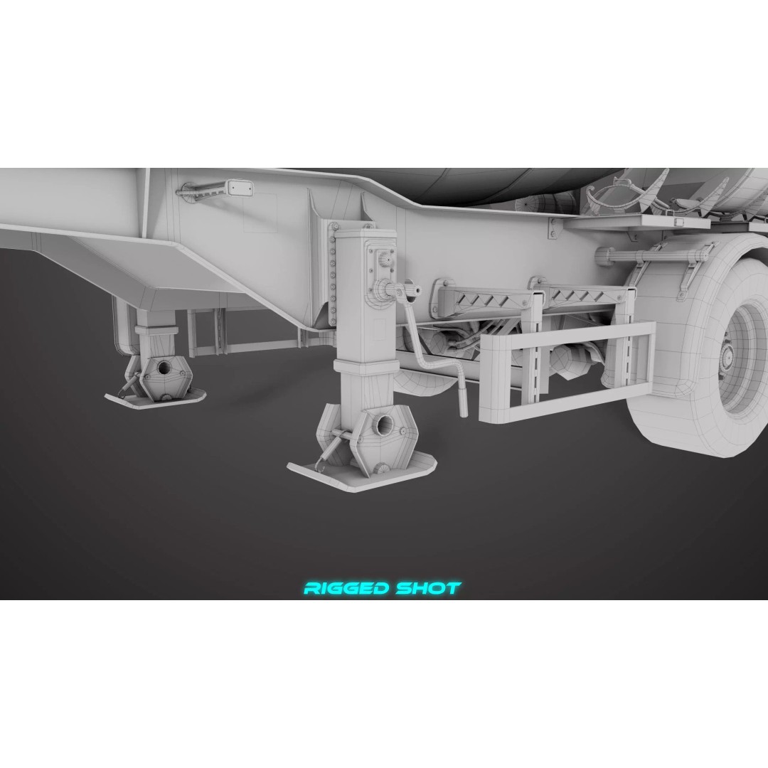 Cement Mixer 3D Model – Rigged Low Poly PBR Asset for Unity & Unreal - View 40