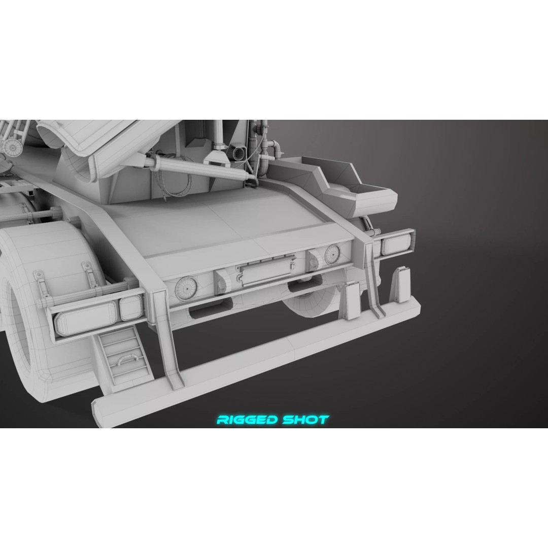 Cement Mixer 3D Model – Rigged Low Poly PBR Asset for Unity & Unreal - View 42