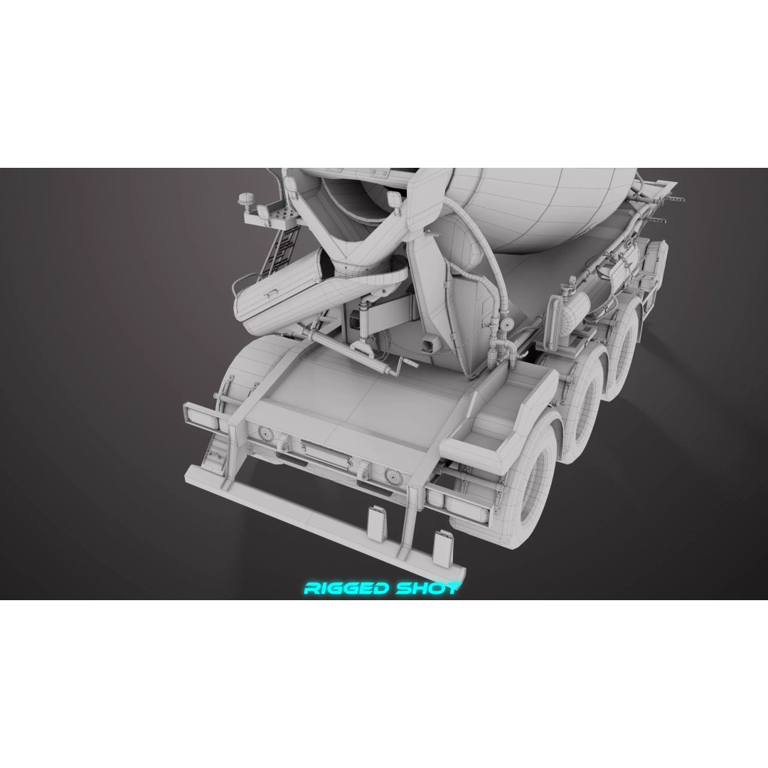 Cement Mixer 3D Model – Rigged Low Poly PBR Asset for Unity & Unreal - View 43