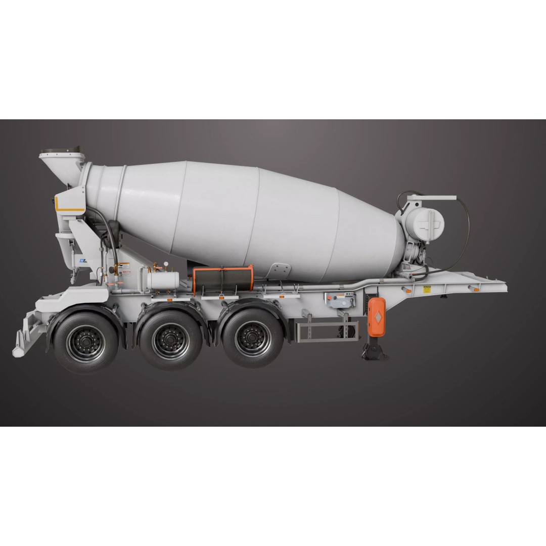 Cement Mixer 3D Model – Rigged Low Poly PBR Asset for Unity & Unreal - View 6