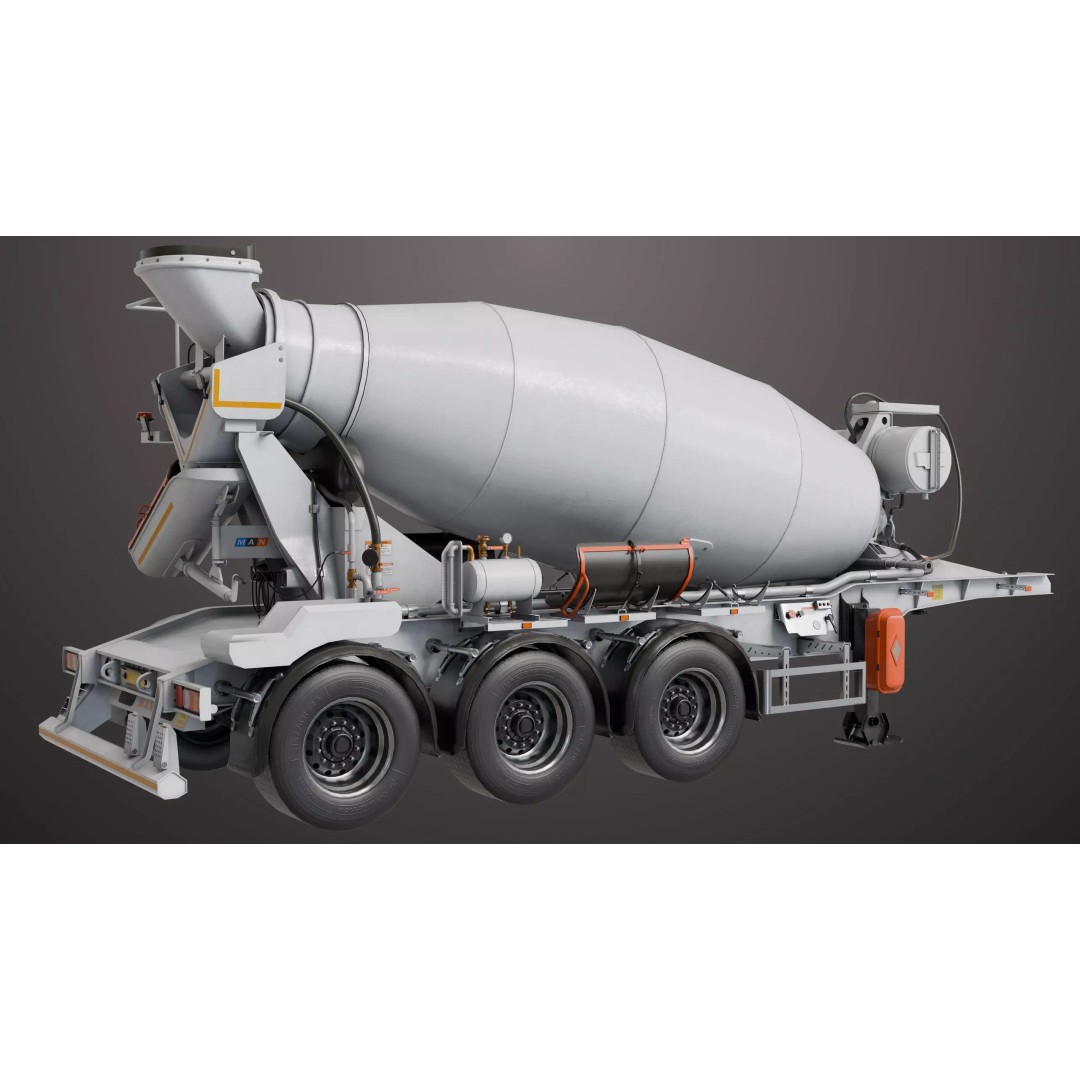 Cement Mixer 3D Model – Rigged Low Poly PBR Asset for Unity & Unreal - View 8