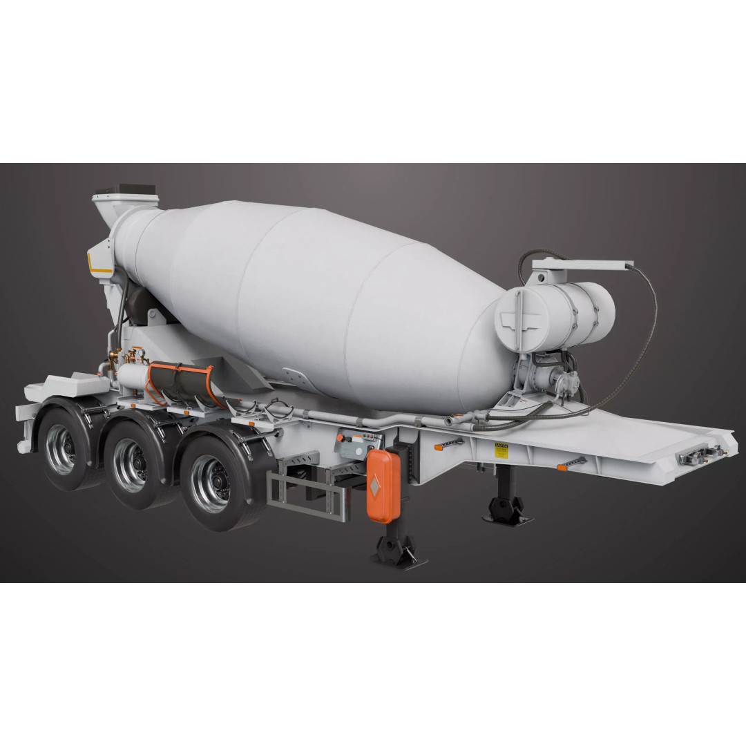Cement Mixer 3D Model – Rigged Low Poly PBR Asset for Unity & Unreal - View 9