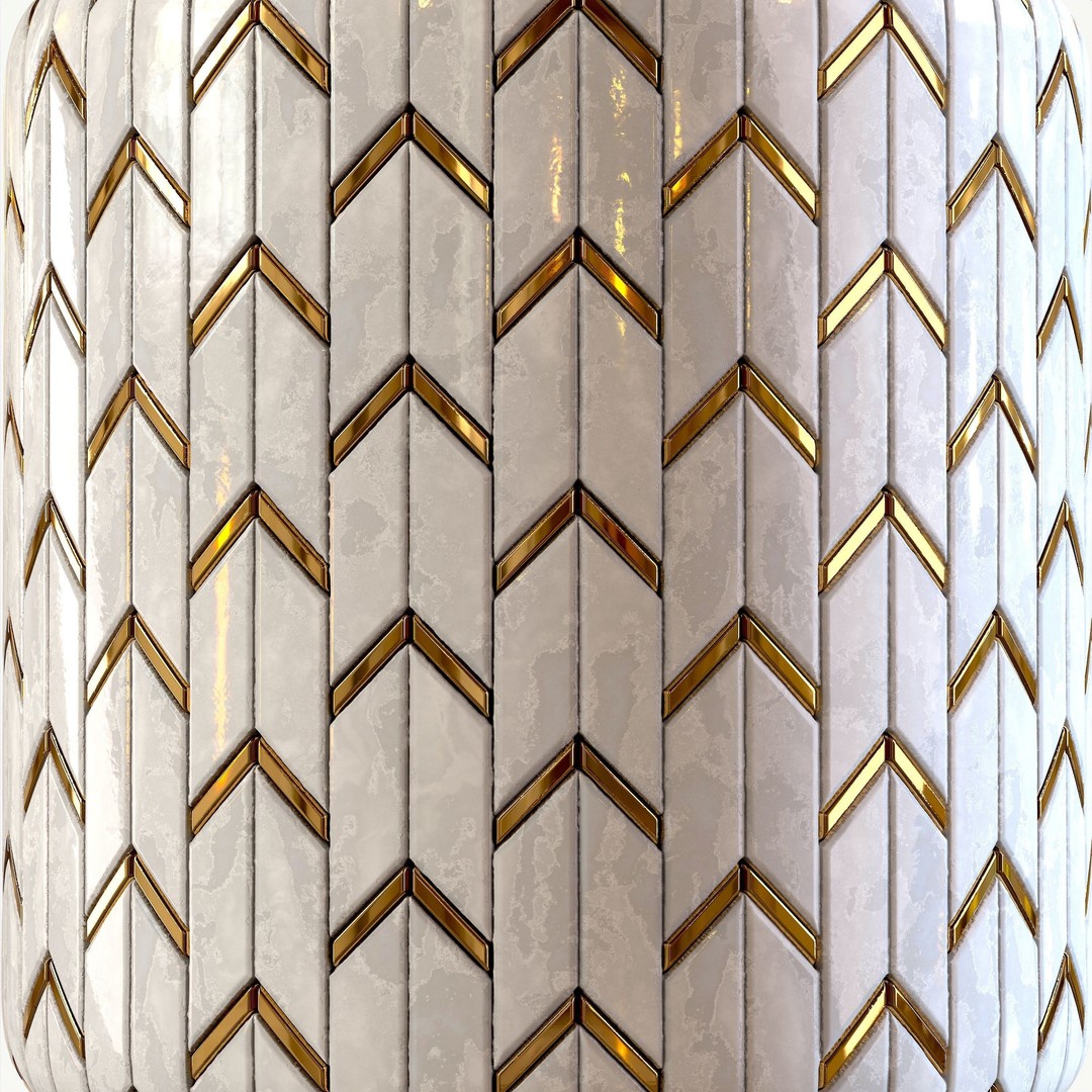 Steel and Marble Tile PBR Texture 3D Model – 4 Colors, Game-Ready - View 10