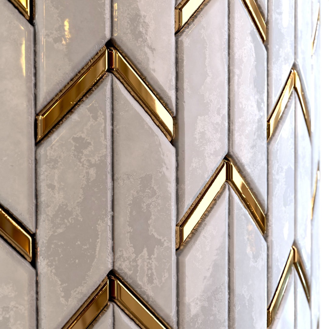 Steel and Marble Tile PBR Texture 3D Model – 4 Colors, Game-Ready - View 11