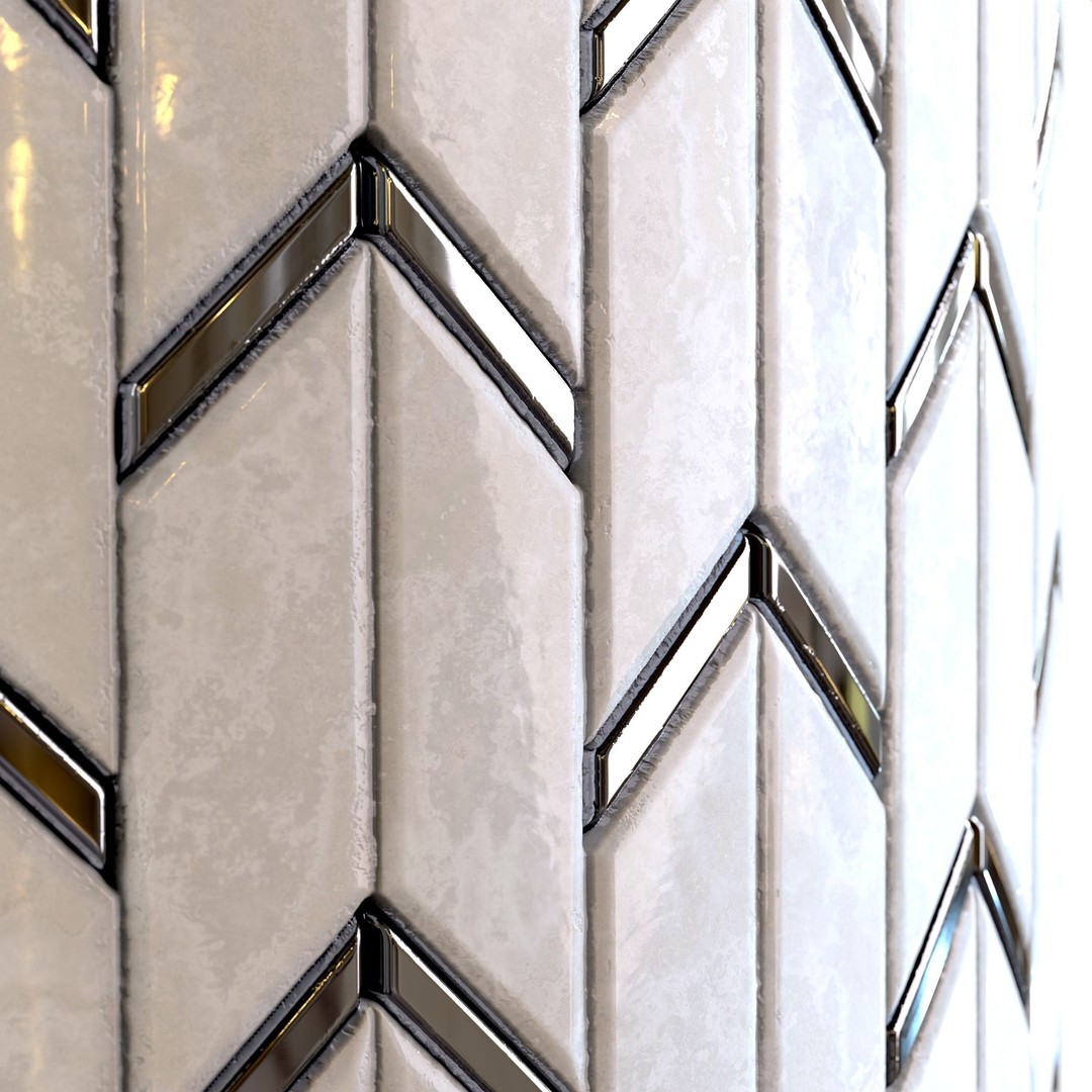 Steel and Marble Tile PBR Texture 3D Model – 4 Colors, Game-Ready - View 12
