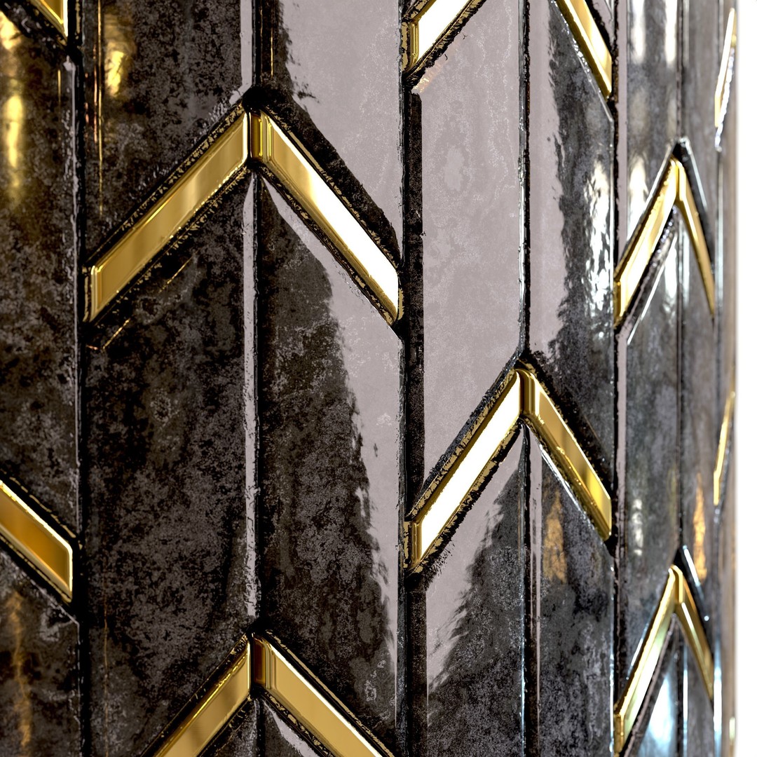 Steel and Marble Tile PBR Texture 3D Model – 4 Colors, Game-Ready - View 13