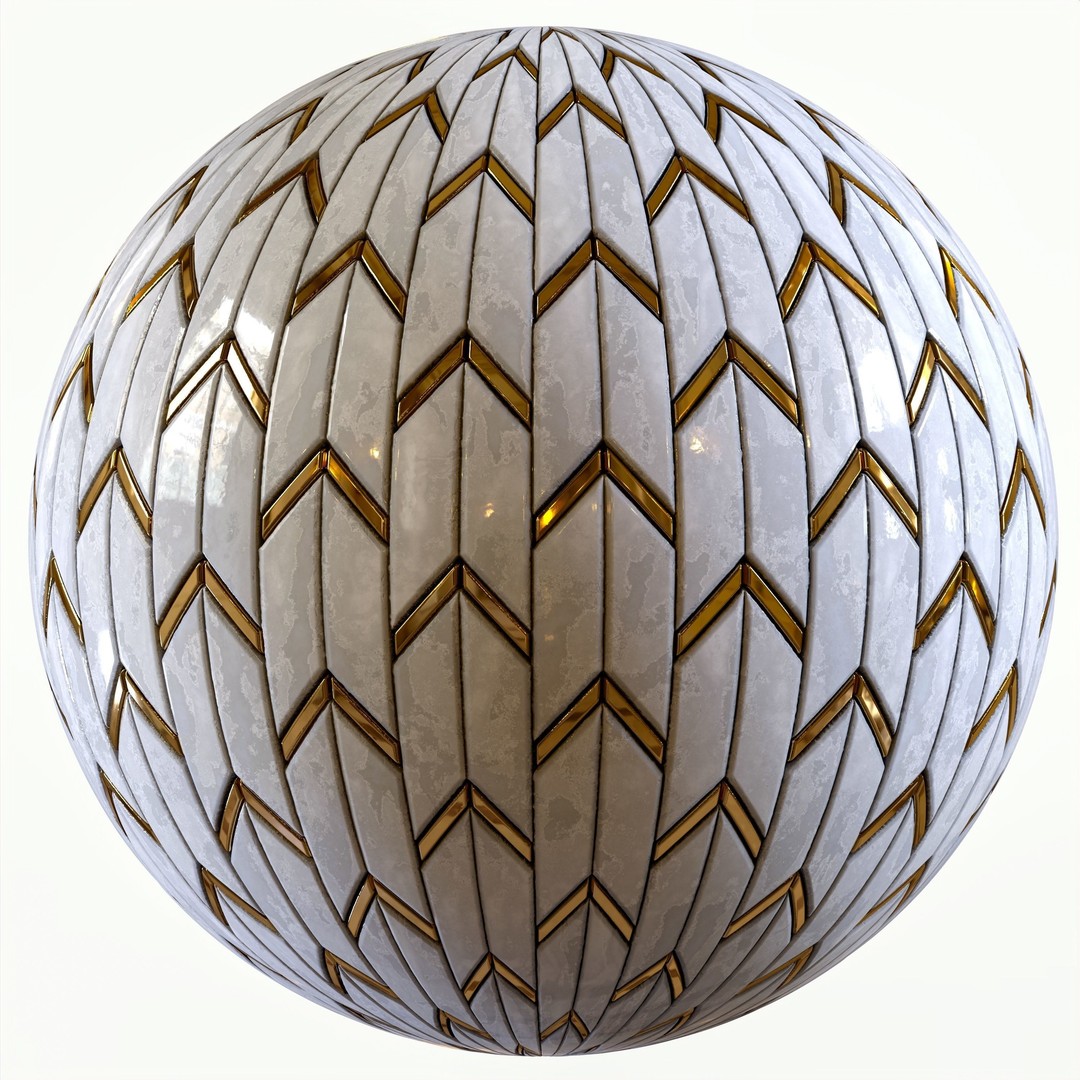 Steel and Marble Tile PBR Texture 3D Model – 4 Colors, Game-Ready - View 14