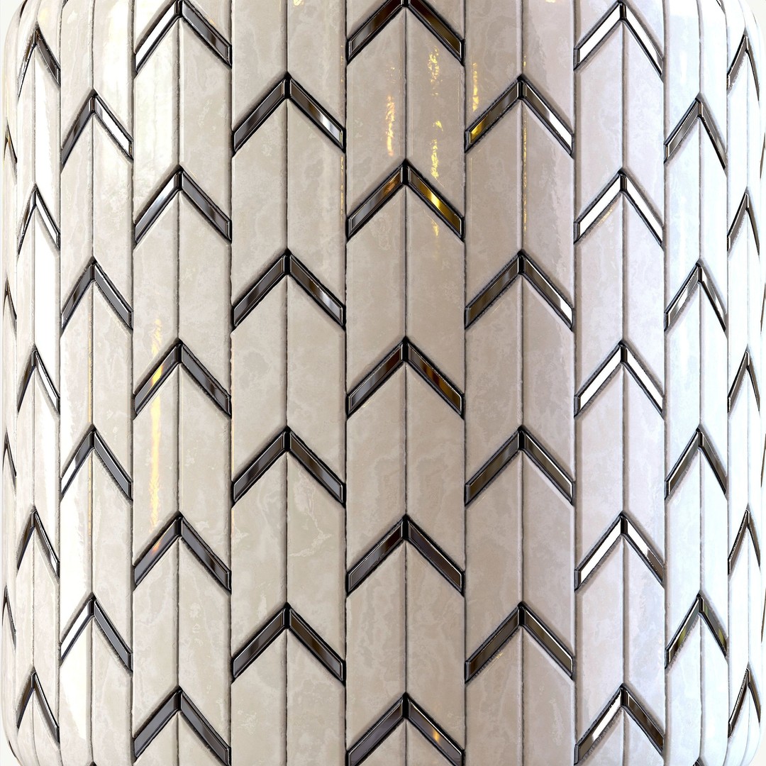 Steel and Marble Tile PBR Texture 3D Model – 4 Colors, Game-Ready - View 7