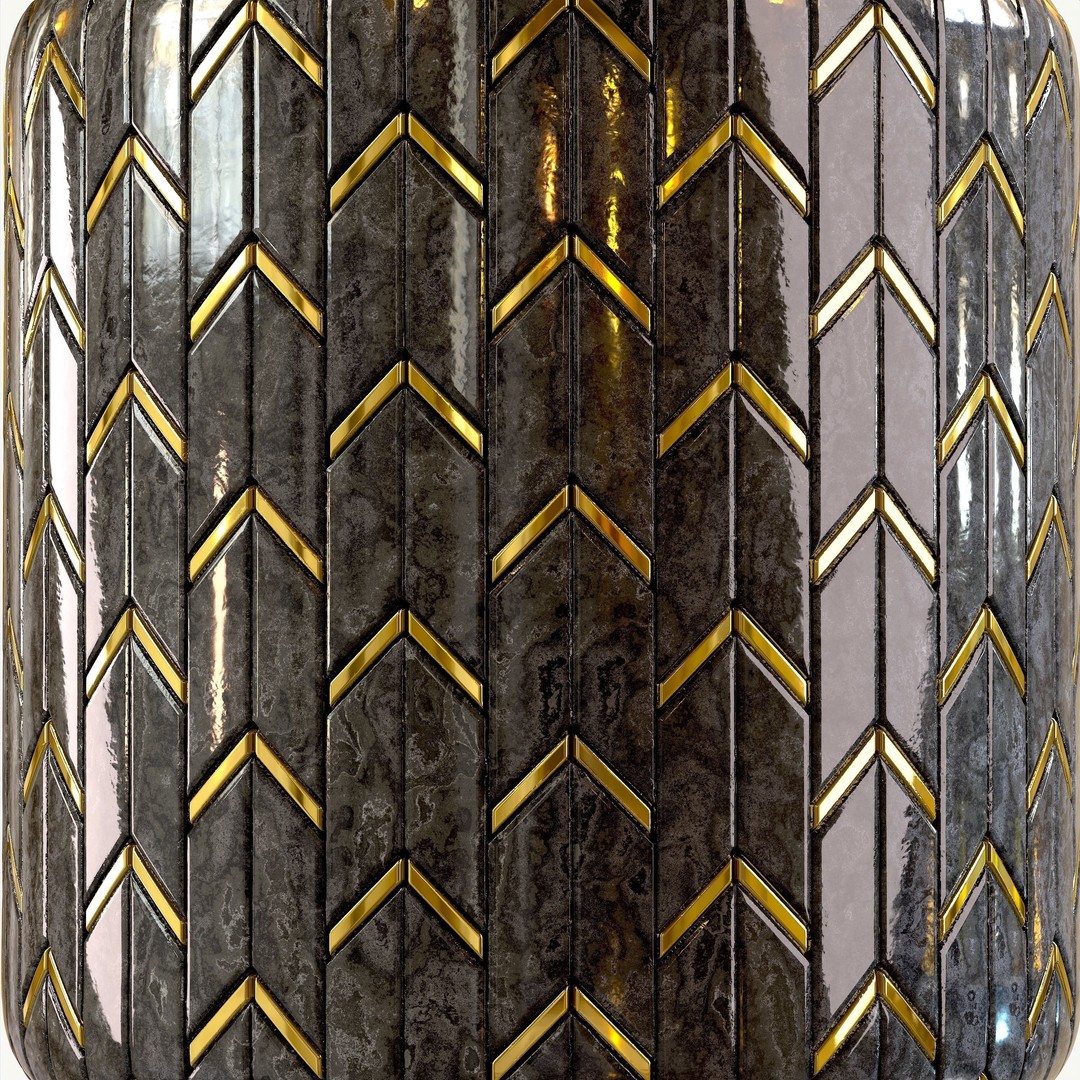 Steel and Marble Tile PBR Texture 3D Model – 4 Colors, Game-Ready - View 8