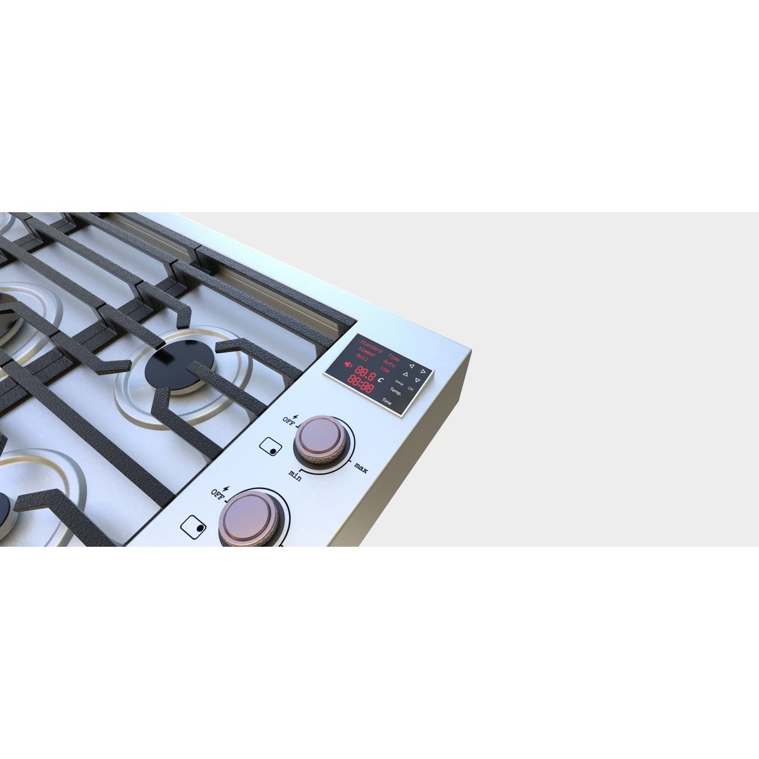 Realistic Cooktop 3D Model – Low Poly PBR Kitchen Appliance, FBX - View 4
