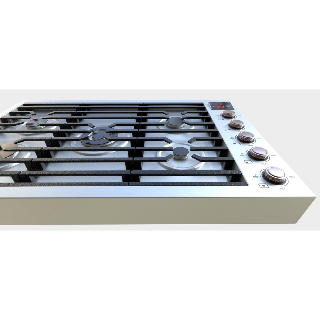 Realistic Cooktop 3D Model – Low Poly PBR Kitchen Appliance, FBX - View 8