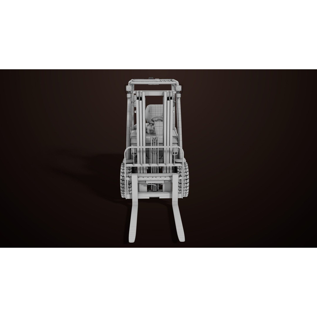 Dusty Forklift Truck 3D Model – Low Poly Game Asset, PBR Textures, Rigged - View 35