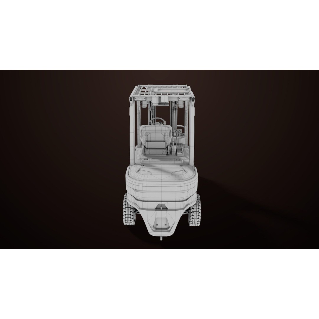 Dusty Forklift Truck 3D Model – Low Poly Game Asset, PBR Textures, Rigged - View 44