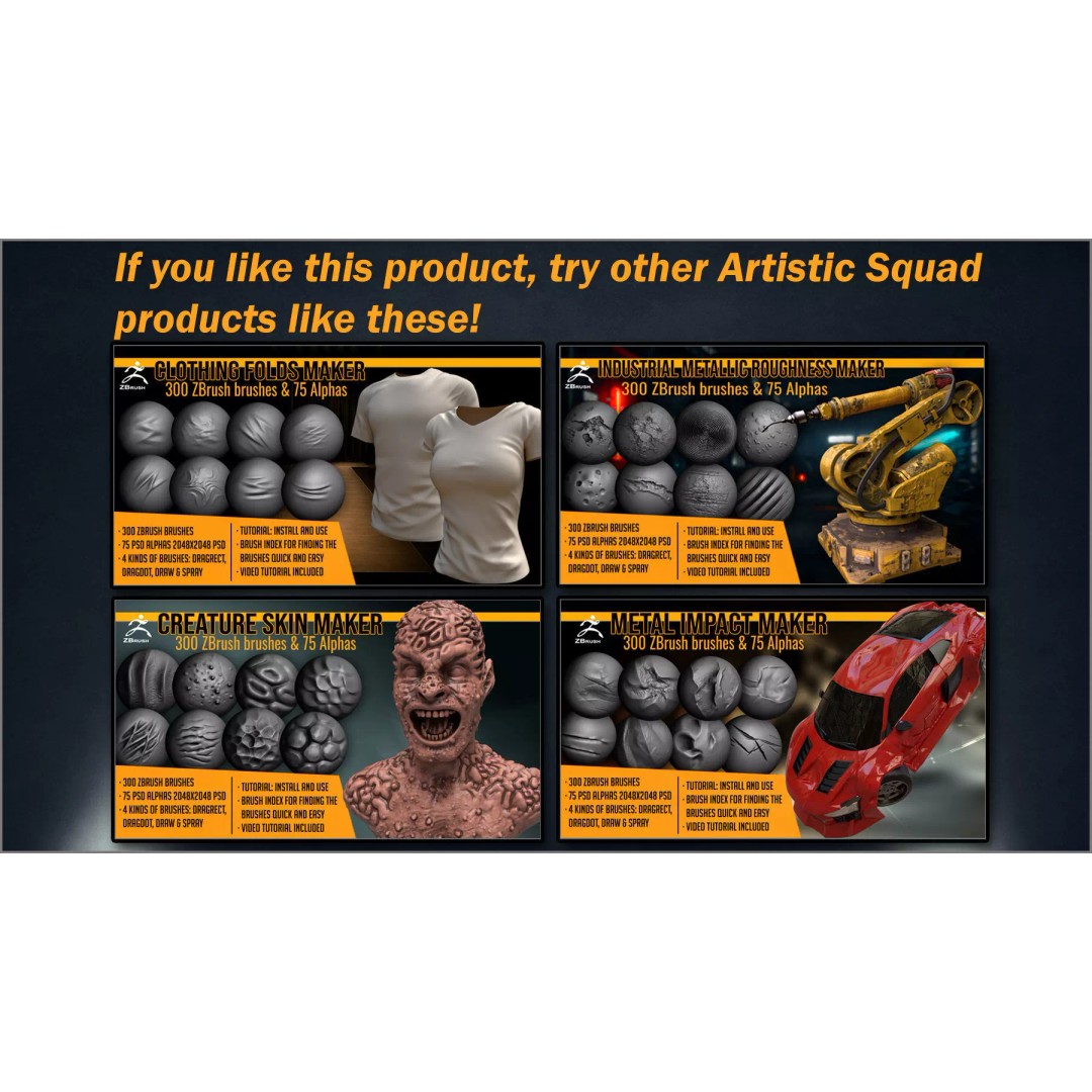 Peeling and Chipped Maker 3D Model – ZBrush Brushes & Alphas Pack