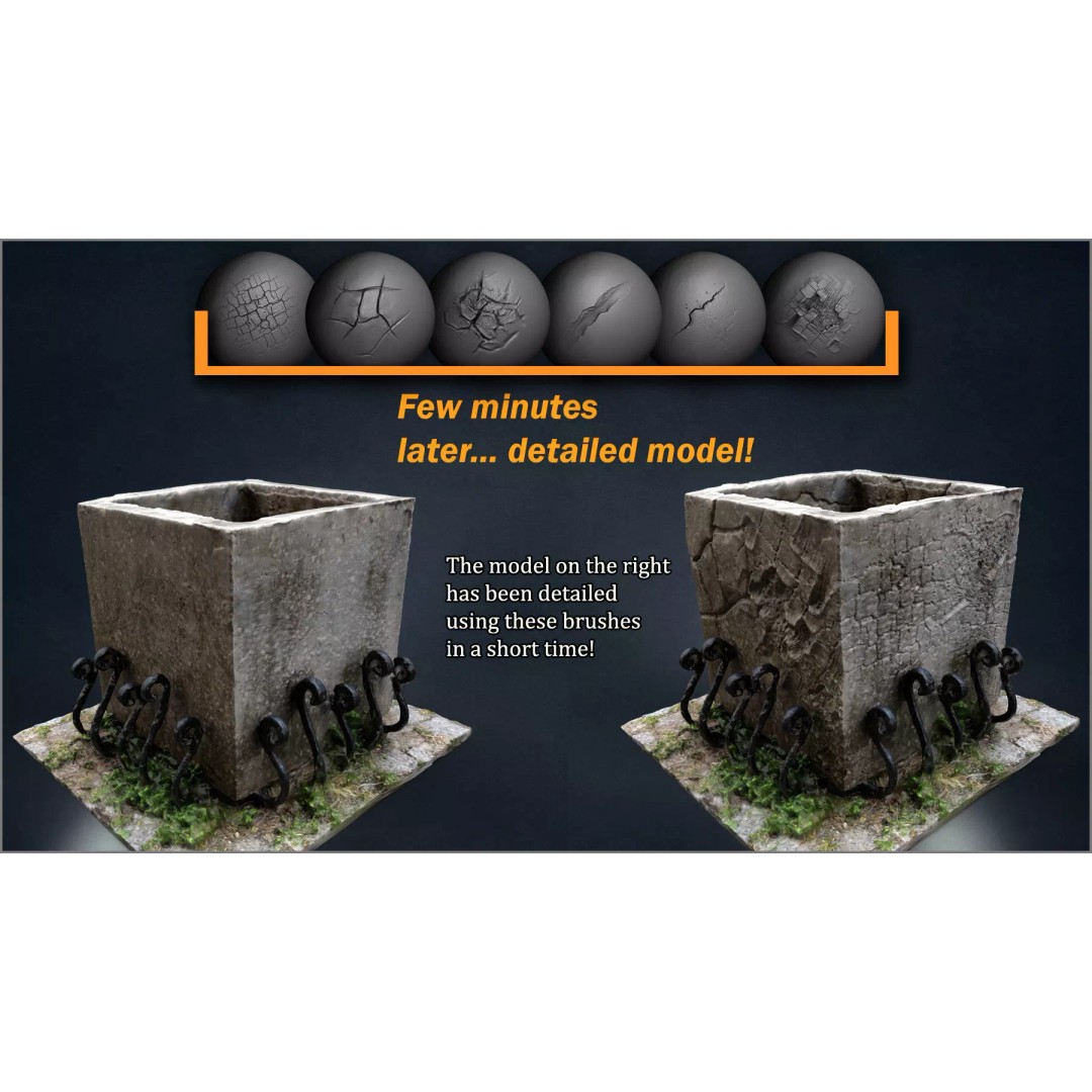 Peeling and Chipped Maker 3D Model – ZBrush Brushes & Alphas Pack - View 3