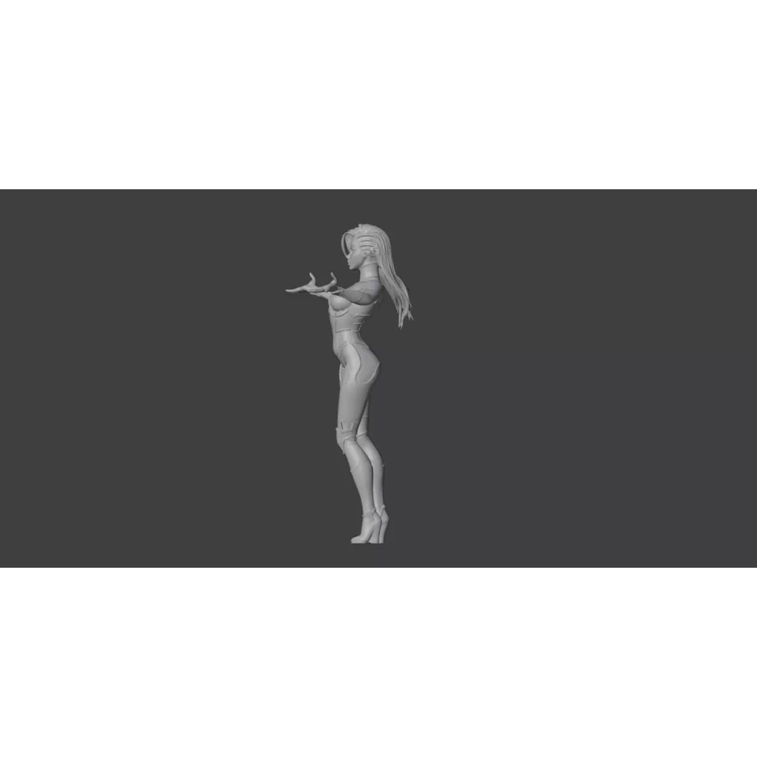 Female Character 3D Model – Rigged Low Poly Base Mesh, FBX - View 5