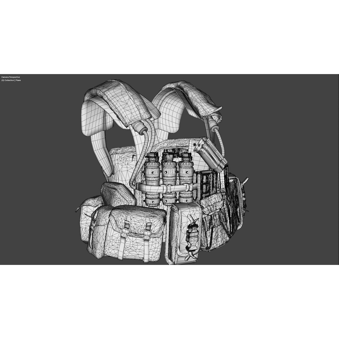 Military Waist Pack 3D Model – High Quality Tactical Asset, FBX, OBJ