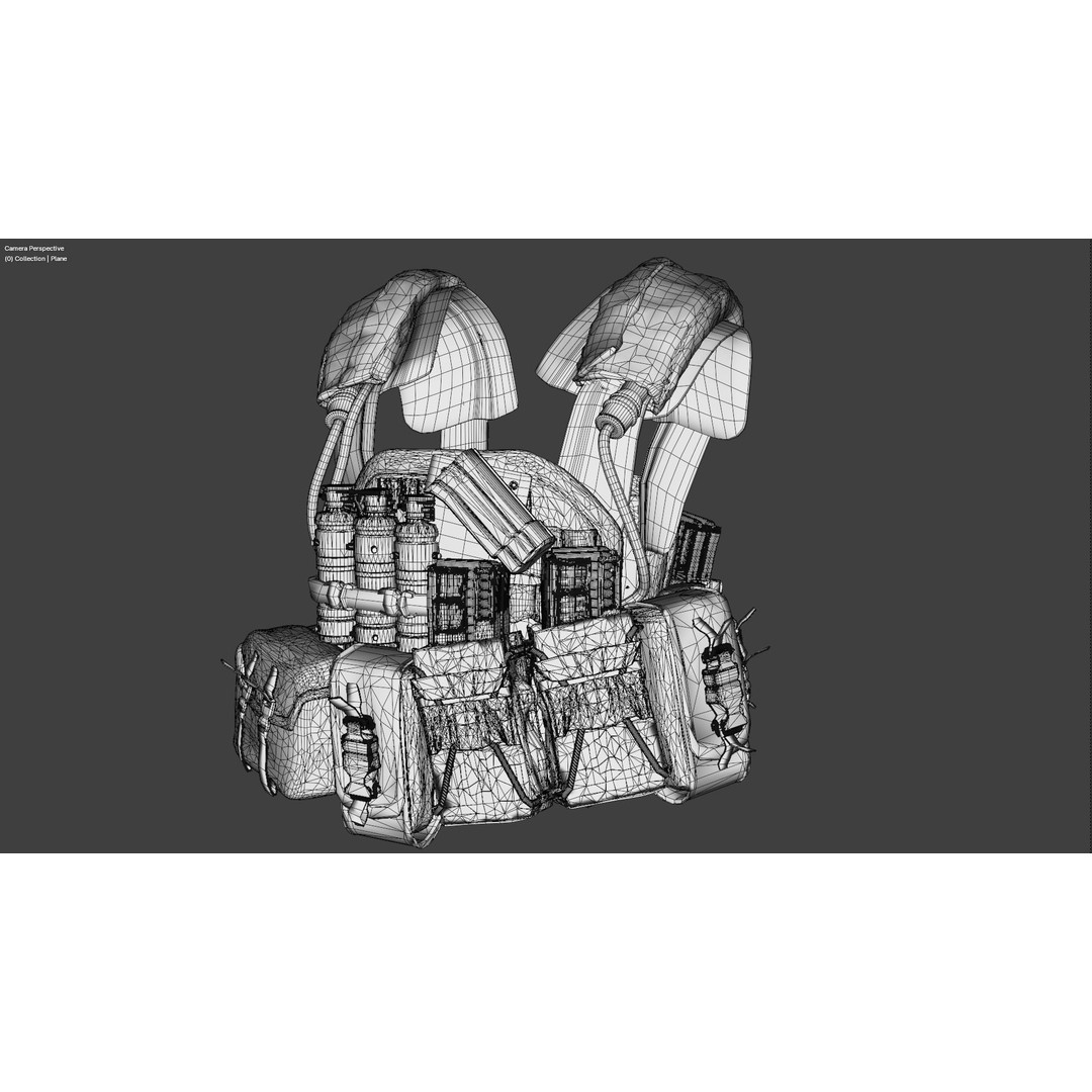 Military Waist Pack 3D Model – High Quality Tactical Asset, FBX, OBJ - View 11