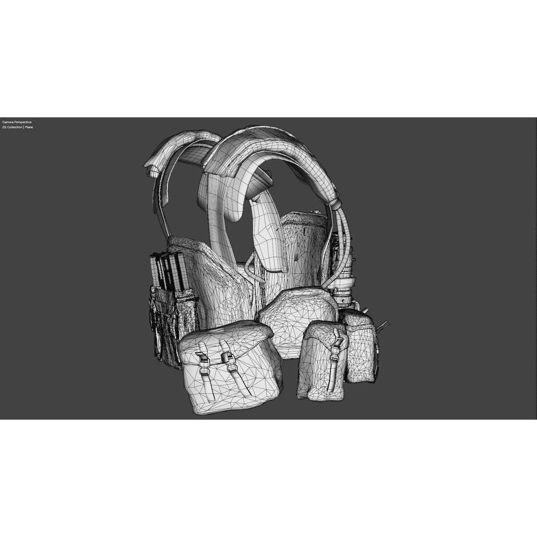 Military Waist Pack 3D Model – High Quality Tactical Asset, FBX, OBJ - View 13