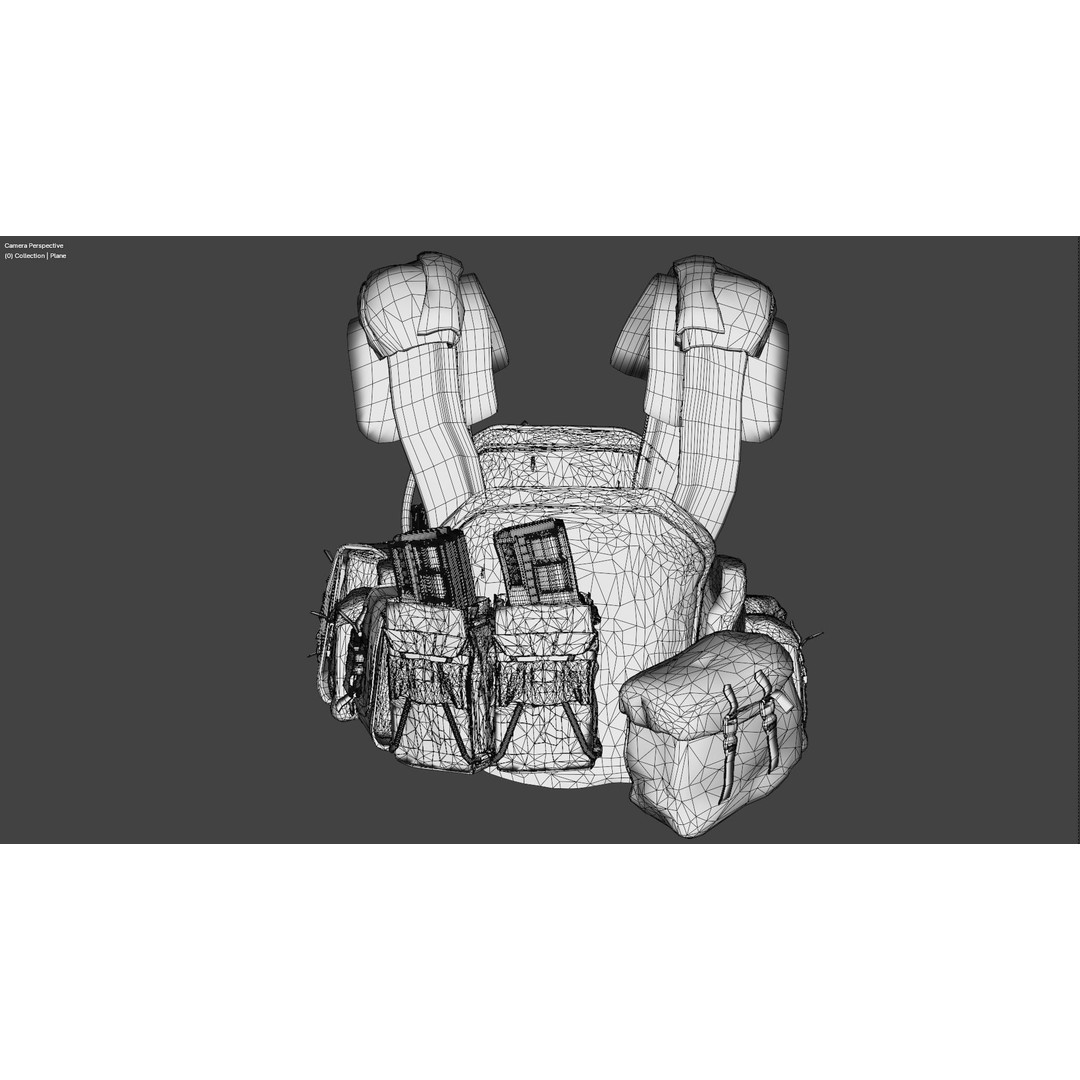 Military Waist Pack 3D Model – High Quality Tactical Asset, FBX, OBJ - View 14