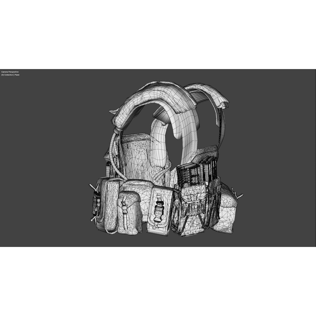 Military Waist Pack 3D Model – High Quality Tactical Asset, FBX, OBJ - View 15