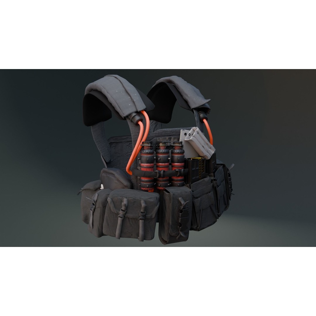 Military Waist Pack 3D Model – High Quality Tactical Asset, FBX, OBJ - View 3