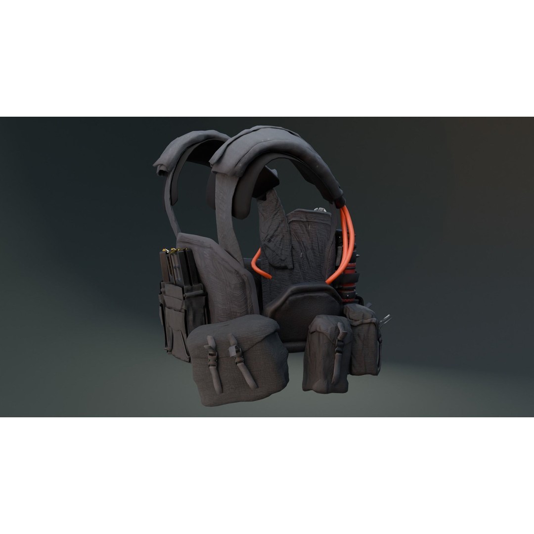 Military Waist Pack 3D Model – High Quality Tactical Asset, FBX, OBJ - View 4