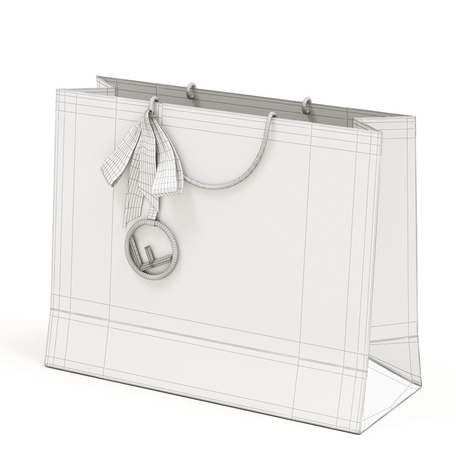 Fendi Luxury Packaging Boxes and Paper Bags - Low-Poly 3D Model