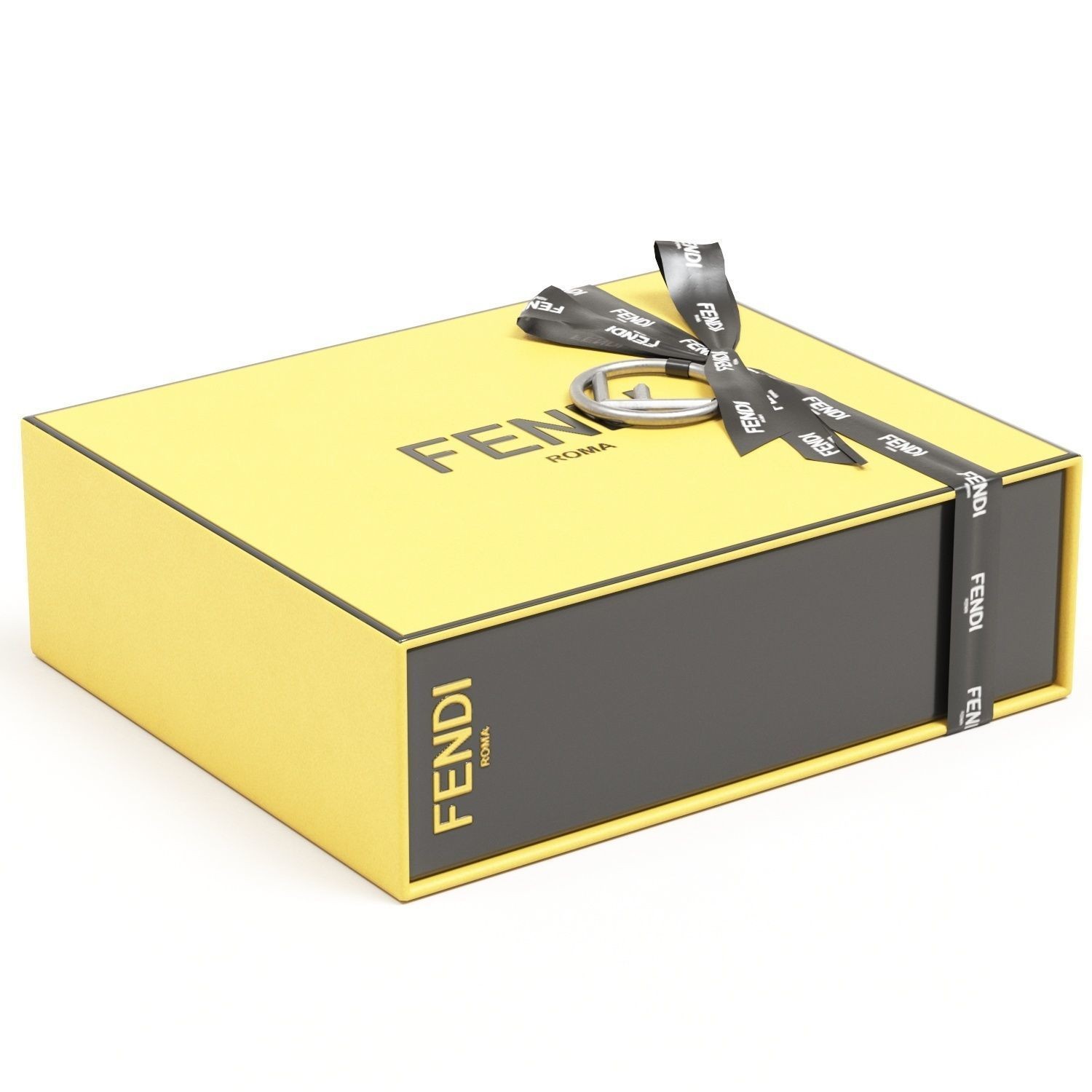Fendi Luxury Packaging Boxes and Paper Bags - Low-Poly 3D Model - View 12