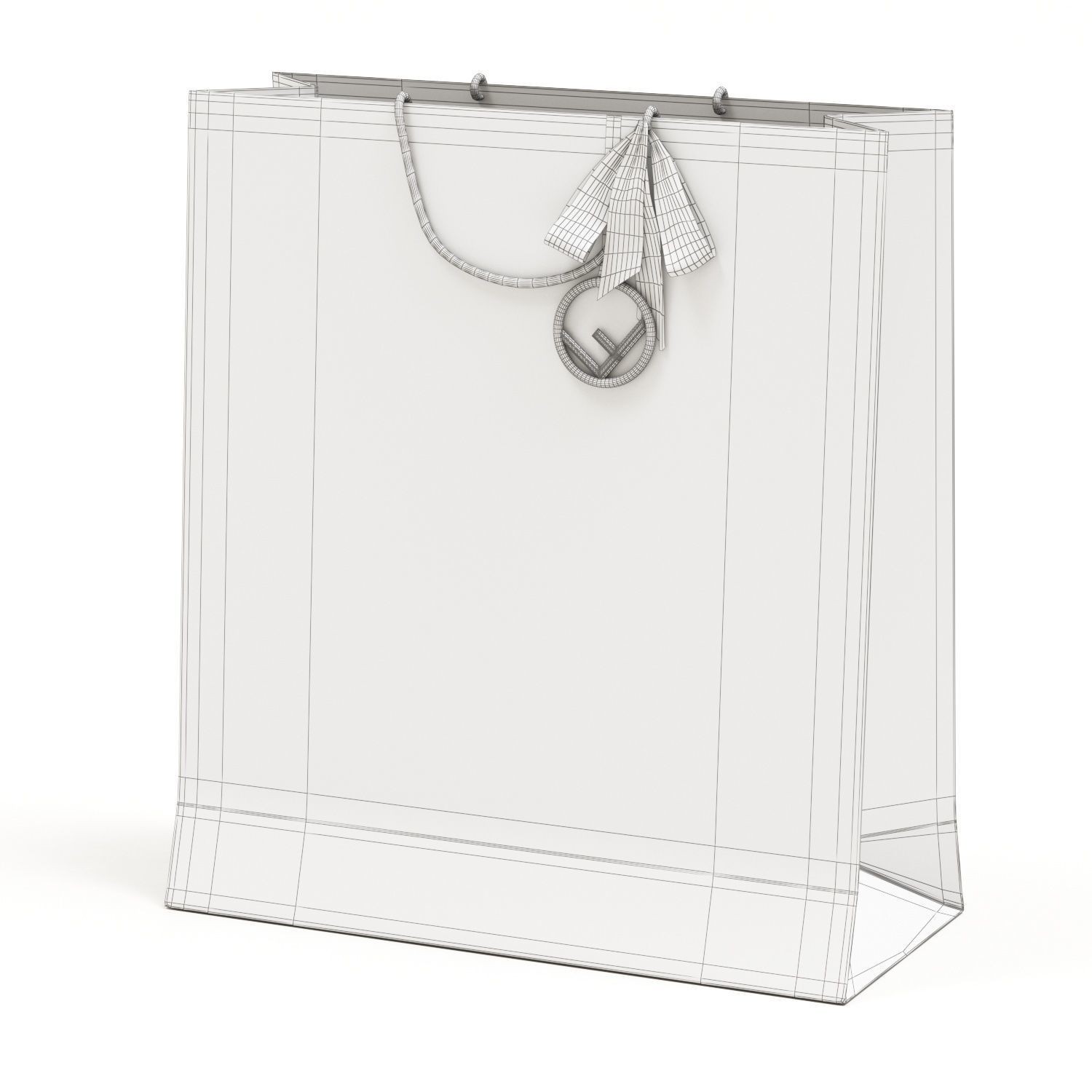 Fendi Luxury Packaging Boxes and Paper Bags - Low-Poly 3D Model - View 19