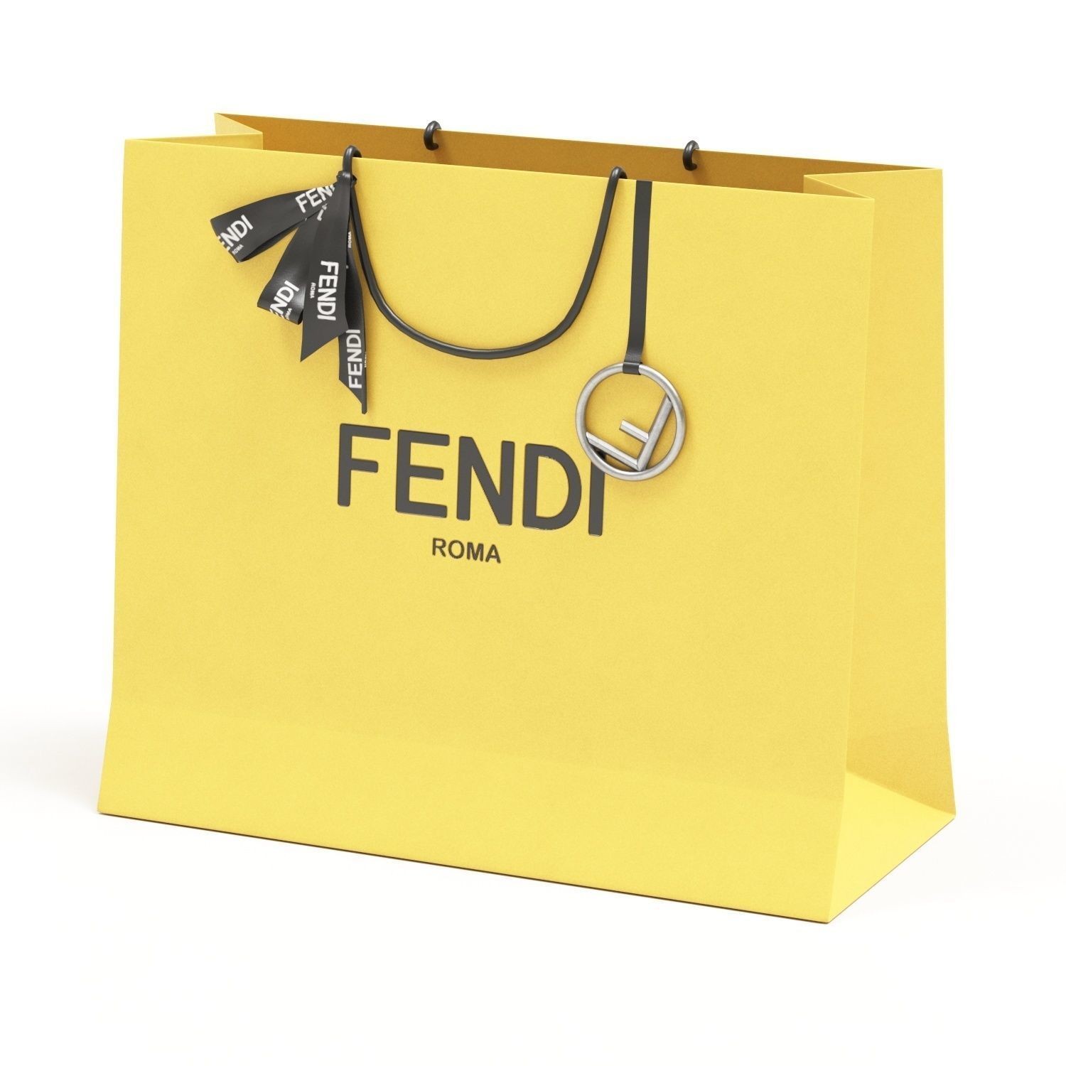 Fendi Luxury Packaging Boxes and Paper Bags - Low-Poly 3D Model - View 20