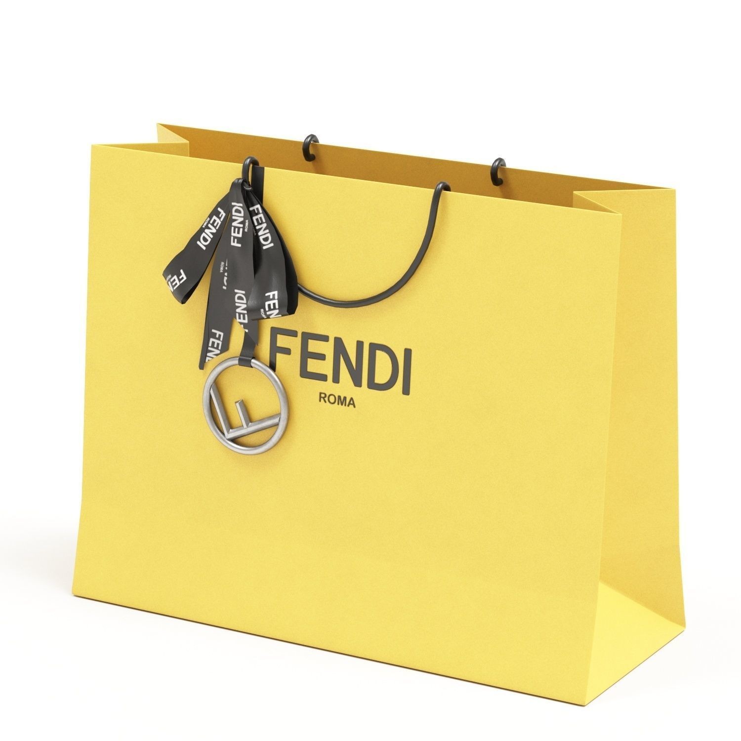 Fendi Luxury Packaging Boxes and Paper Bags - Low-Poly 3D Model - View 22