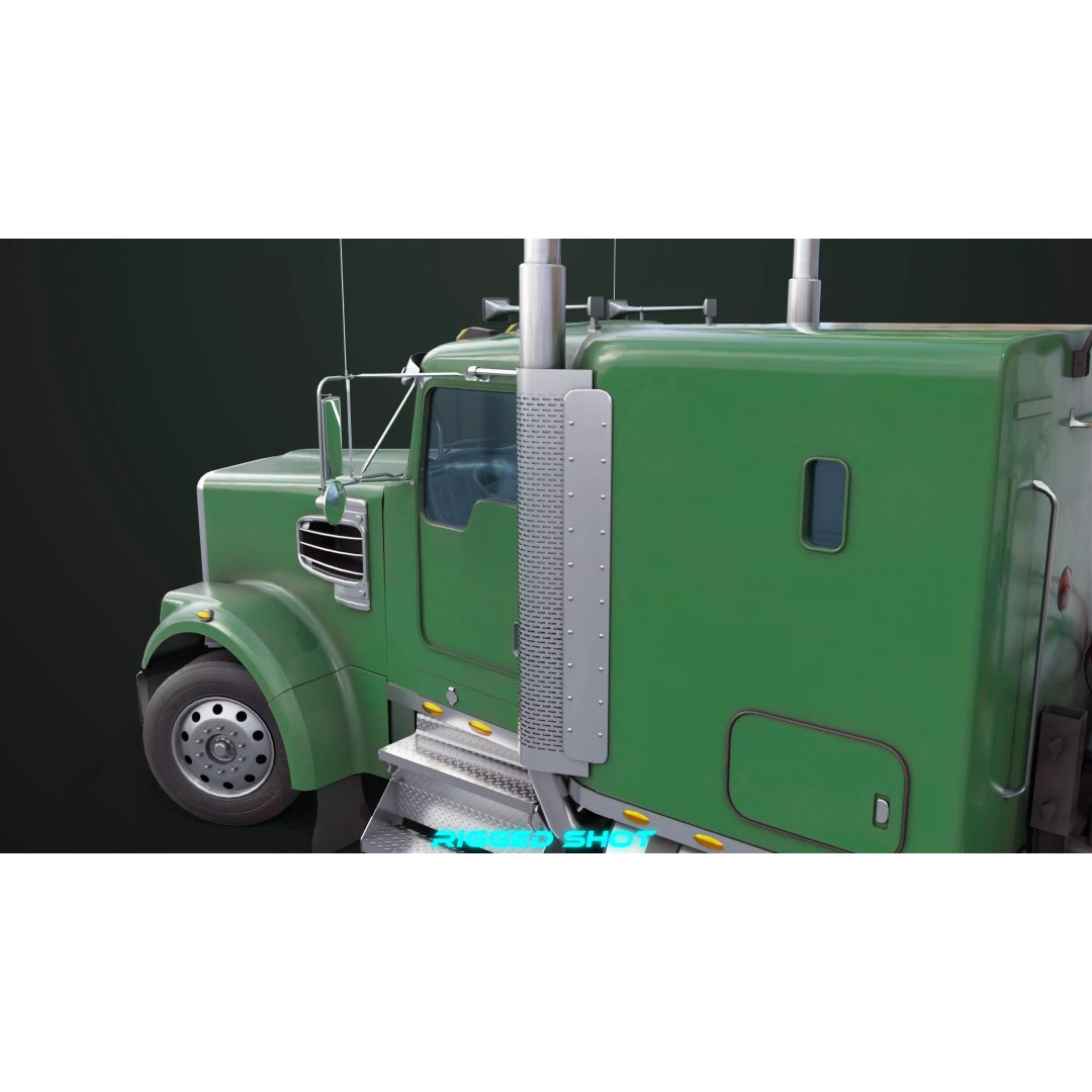 Truck 07 Log Trailer 3D Model – Rigged Low-Poly PBR Asset, FBX - View 12