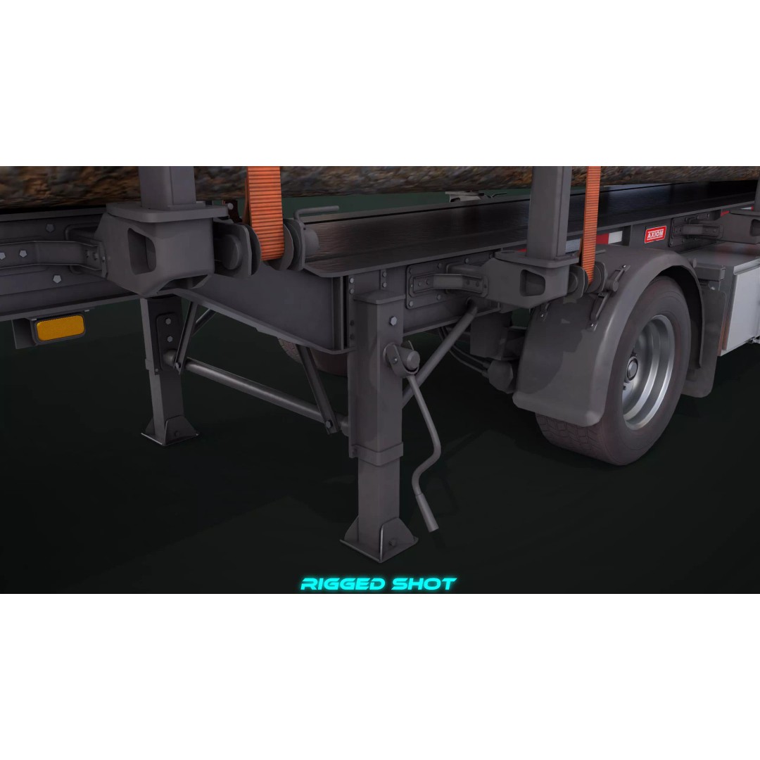 Truck 07 Log Trailer 3D Model – Rigged Low-Poly PBR Asset, FBX - View 18