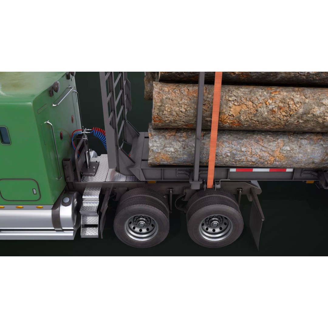 Truck 07 Log Trailer 3D Model – Rigged Low-Poly PBR Asset, FBX - View 21