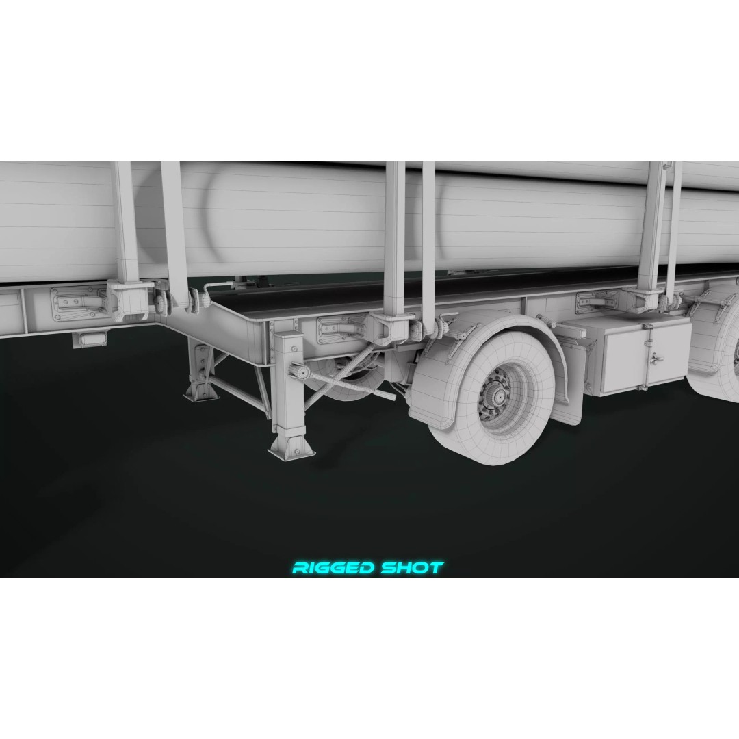 Truck 07 Log Trailer 3D Model – Rigged Low-Poly PBR Asset, FBX - View 47