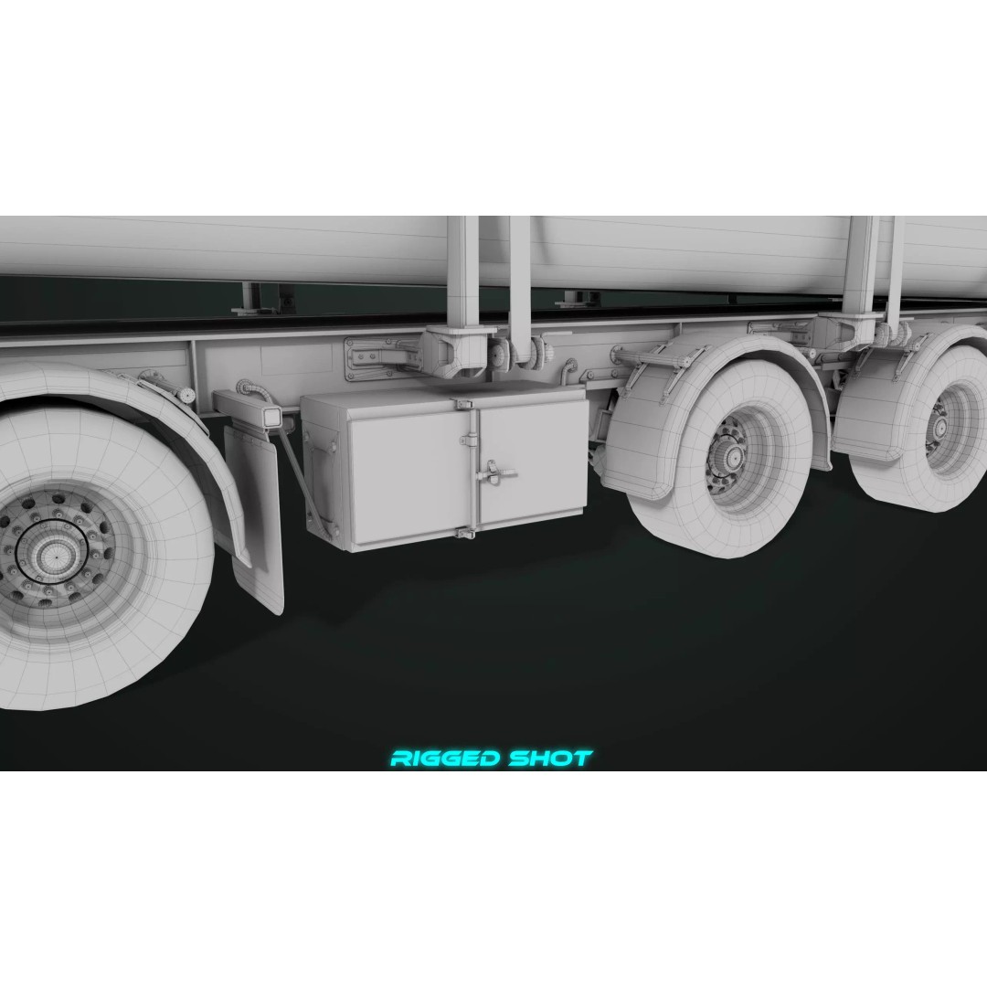 Truck 07 Log Trailer 3D Model – Rigged Low-Poly PBR Asset, FBX - View 48