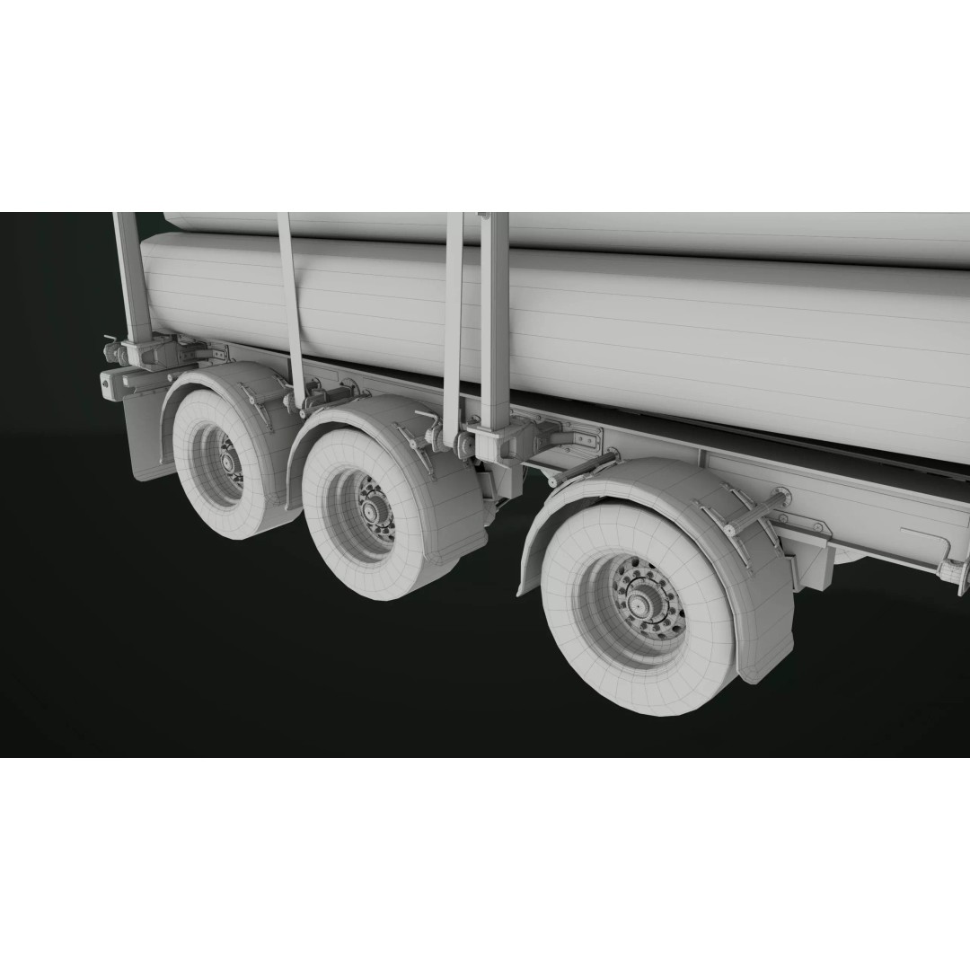 Truck 07 Log Trailer 3D Model – Rigged Low-Poly PBR Asset, FBX - View 51