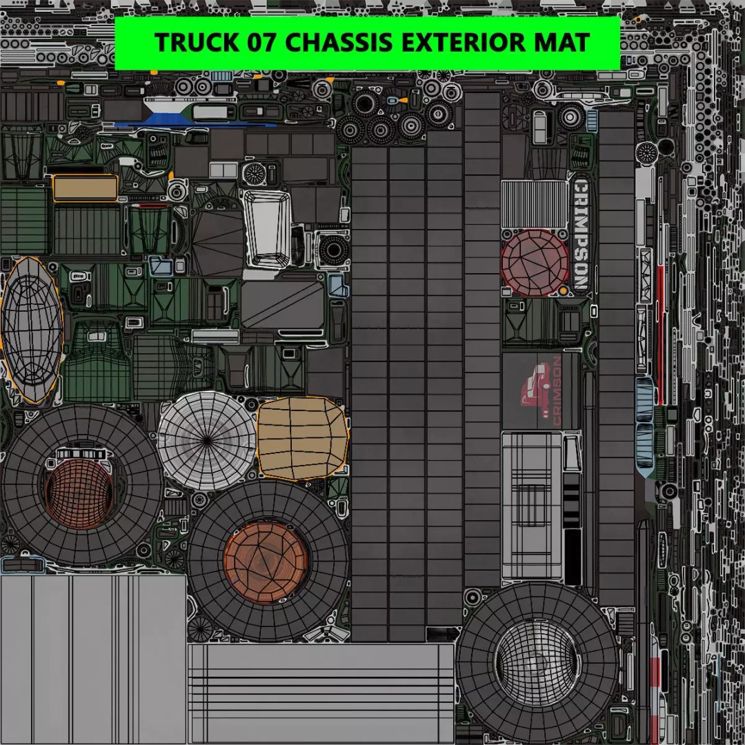 Truck 07 Log Trailer 3D Model – Rigged Low-Poly PBR Asset, FBX - View 52
