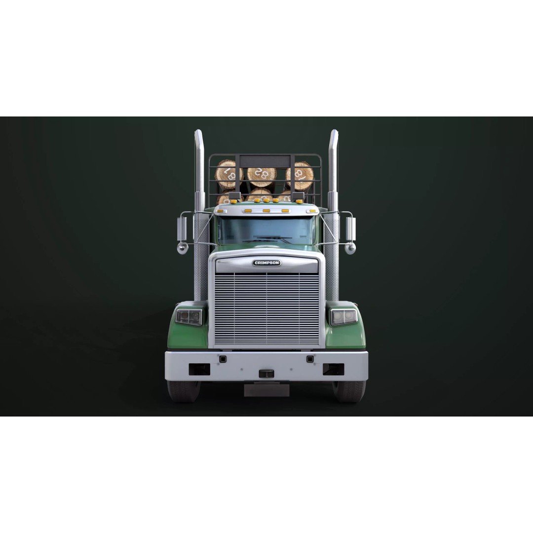 Truck 07 Log Trailer 3D Model – Rigged Low-Poly PBR Asset, FBX - View 8