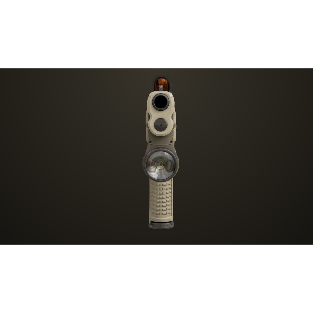 Pistol 06 3D Model – Low Poly PBR Game Asset, FBX, Rigged - View 22